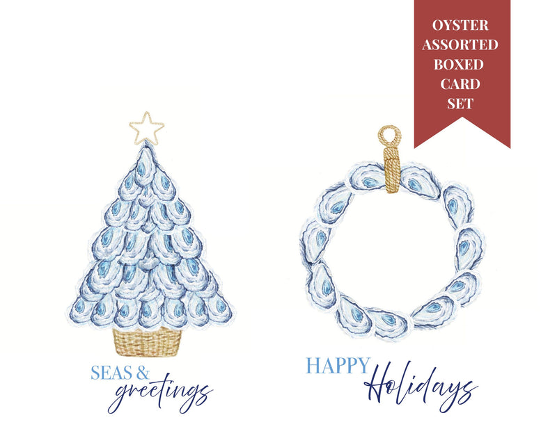 Oyster Christmas Assorted Boxed Holiday Card Set