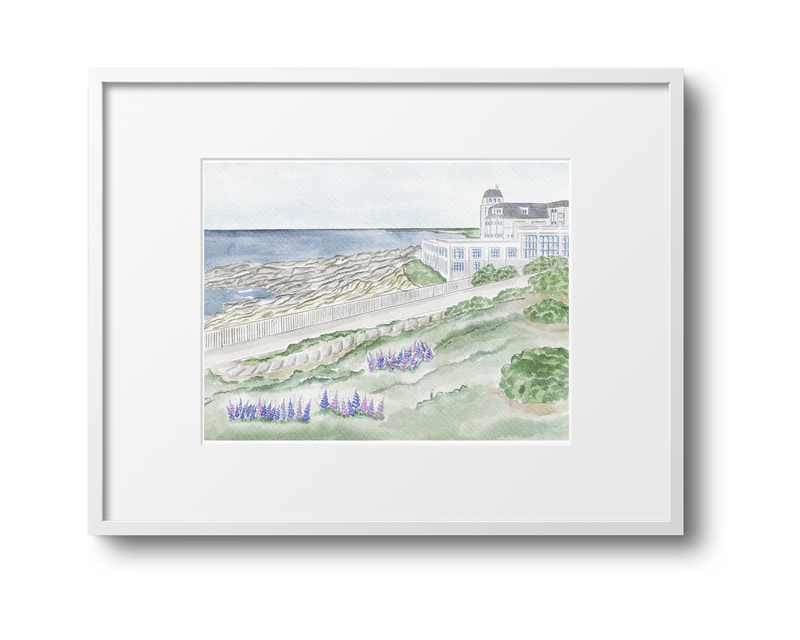 Cliff House Maine Watercolor Art Print