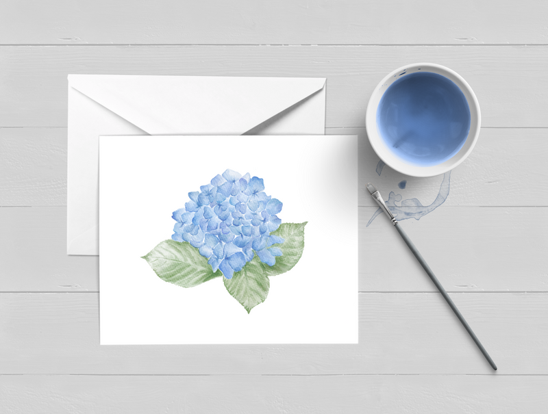 Hydrange Flower Watercolor Greeting Card