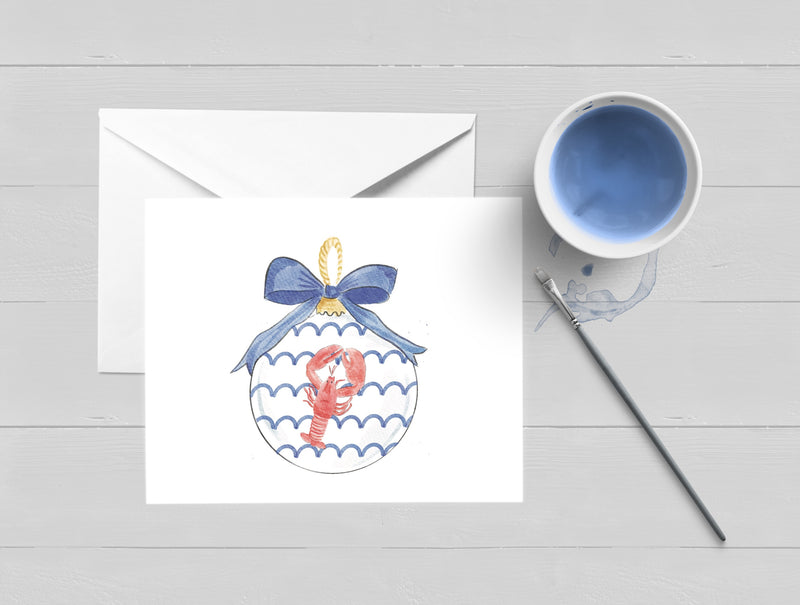 Lobster Christmas Ornament Holiday Card