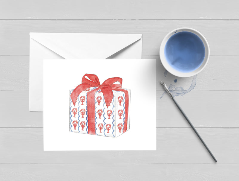 Lobster Christmas Gift Holiday Card
