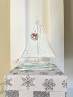 Christmas Sailboat Acrylic "Shelfie"