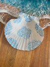 Hand Painted Hydrangea Scallop Shell Ring/Trinket Dish - Large