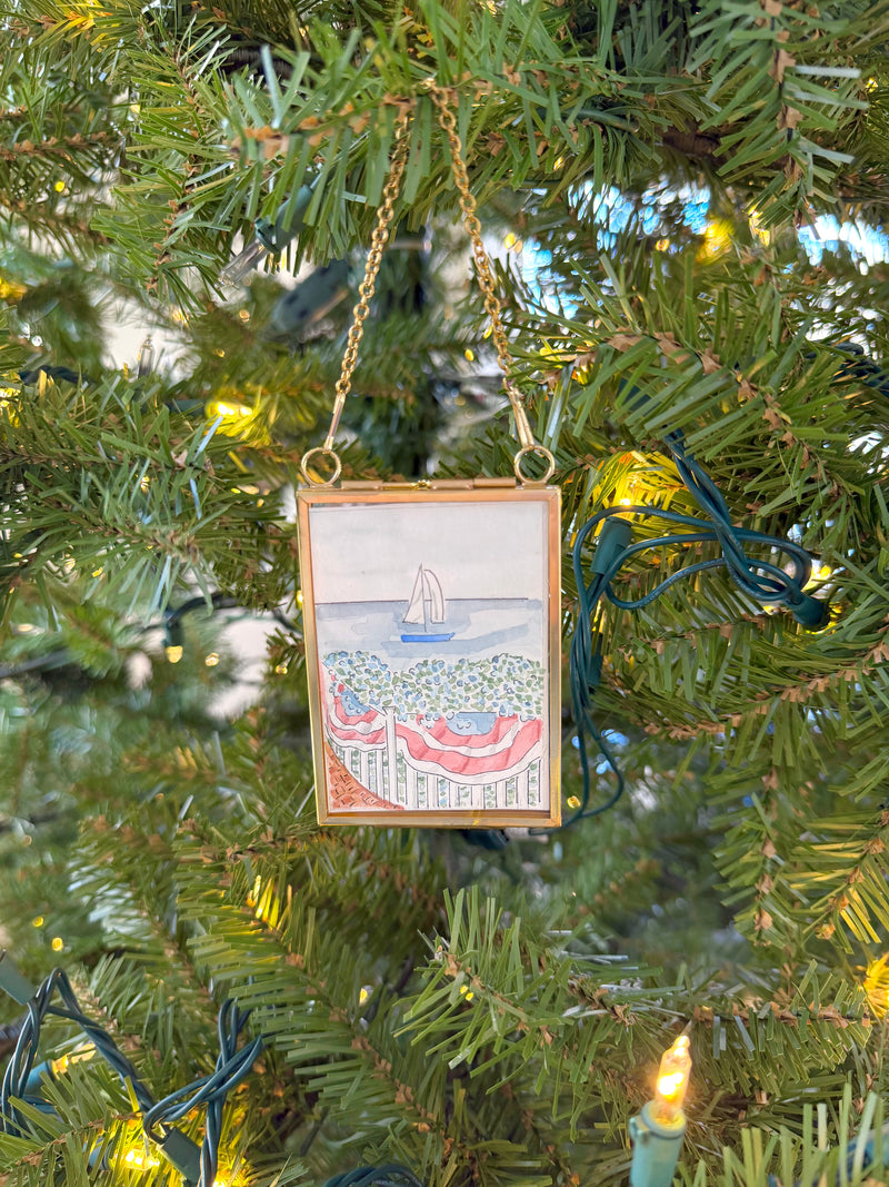 A Patriotic Sail Mini Original Framed Watercolor