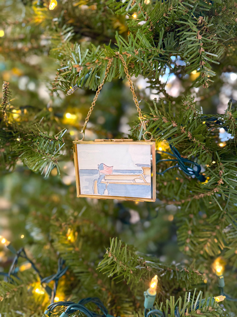 A Boat Day Framed Mini Original Watercolor