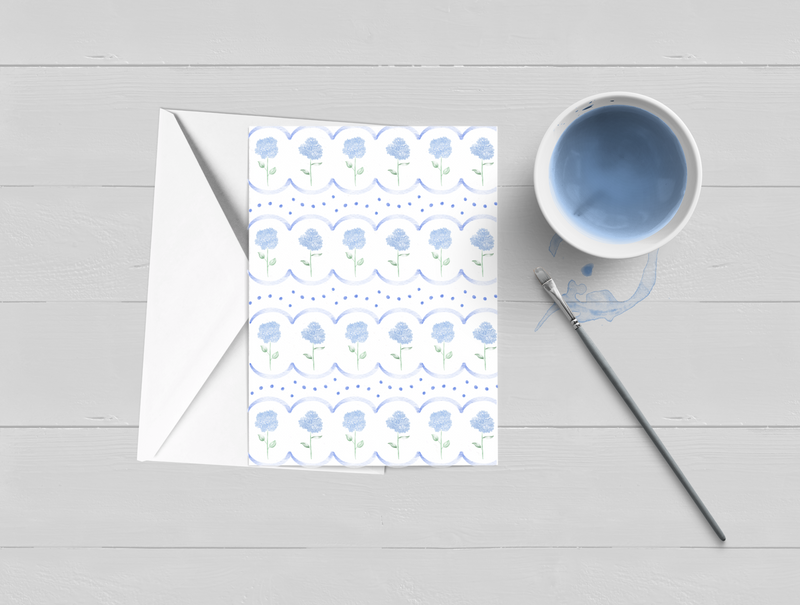 Everyday Hydrangea Pattern Watercolor Greeting Card