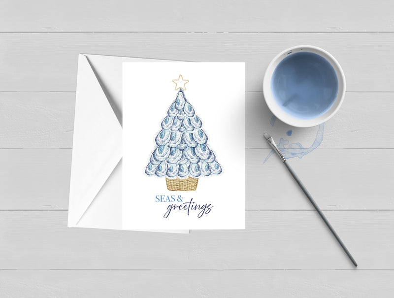 Oyster Christmas Tree Holiday Card