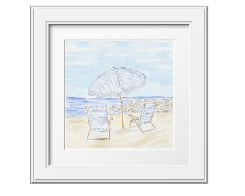 Summer Beach Days Watercolor Art Print