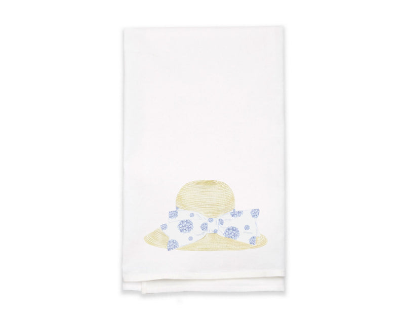 A Hydrangea Beach Hat Tea Towel