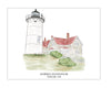 Nobska Lighthouse Falmouth, MA Cape Cod Watercolor Art Print