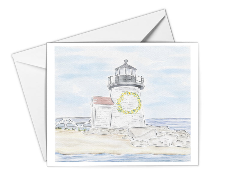 Brant Point Lighthouse Daffodil Festival Nantucket Greeting Card