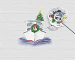Santa's Sleigh Boat Watercolor Christmas Card