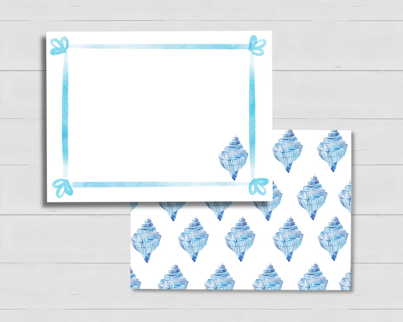 Conch Seashell Watercolor Stationery Set