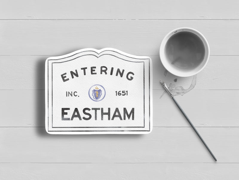Entering Eastham Cod Sign Sticker