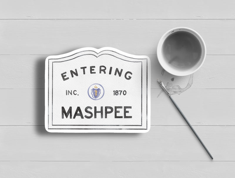 Entering Mashpee Cape Cod Sign Sticker
