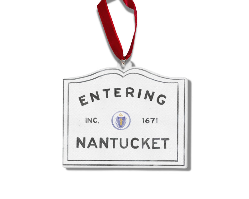 Entering Nantucket Island Sign Christmas Ornament