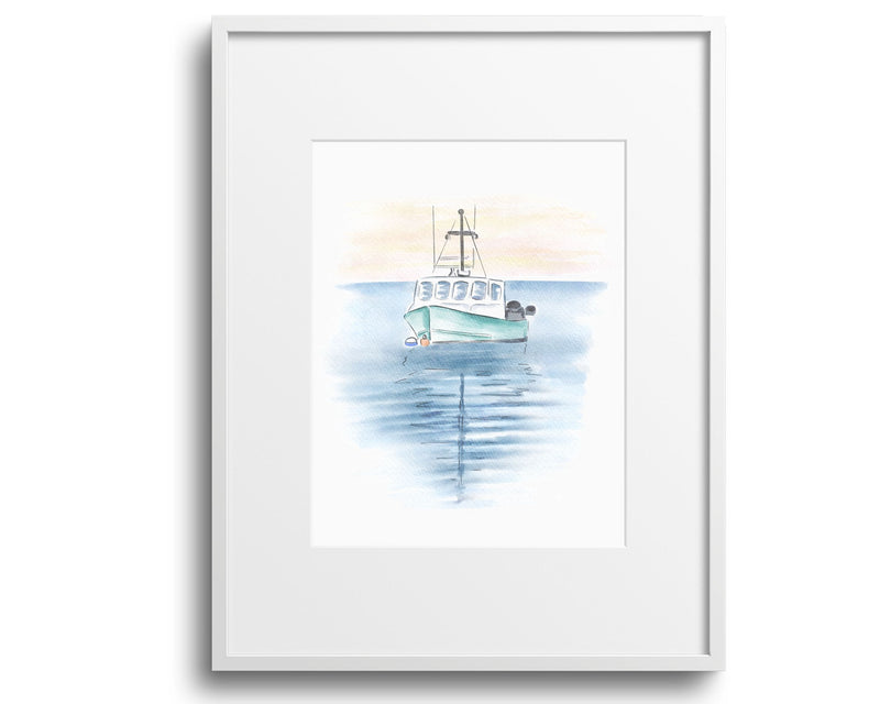 Chatham Fishing Boat Watercolor Art Print
