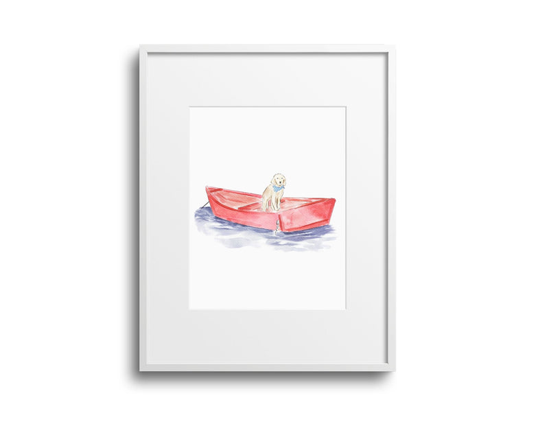 Nantucket Golden Boat Art Print