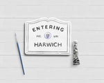 Entering Harwich Cape Cod Sign Sticker