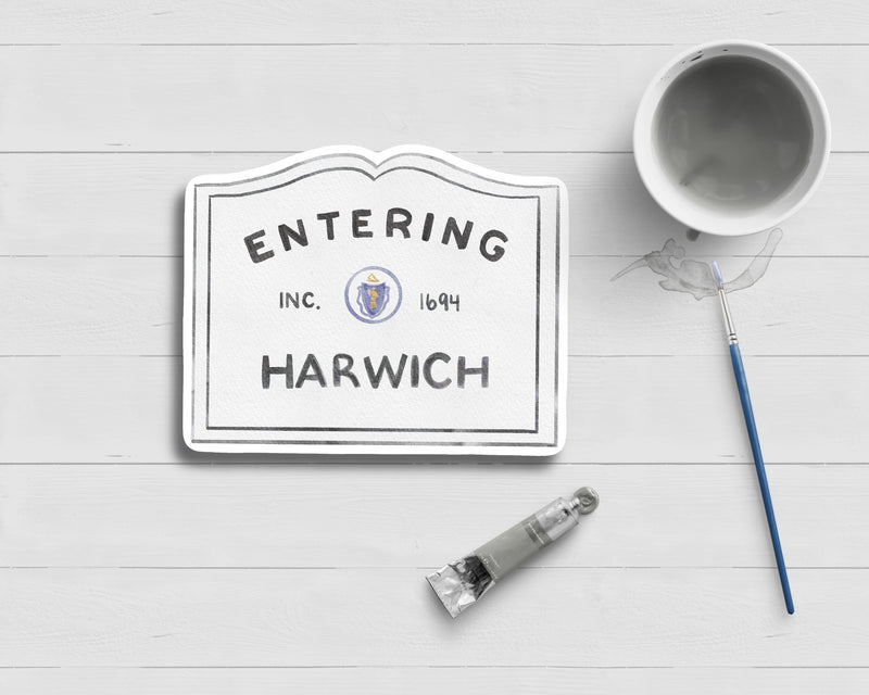 Entering Harwich Cape Cod Sign Sticker