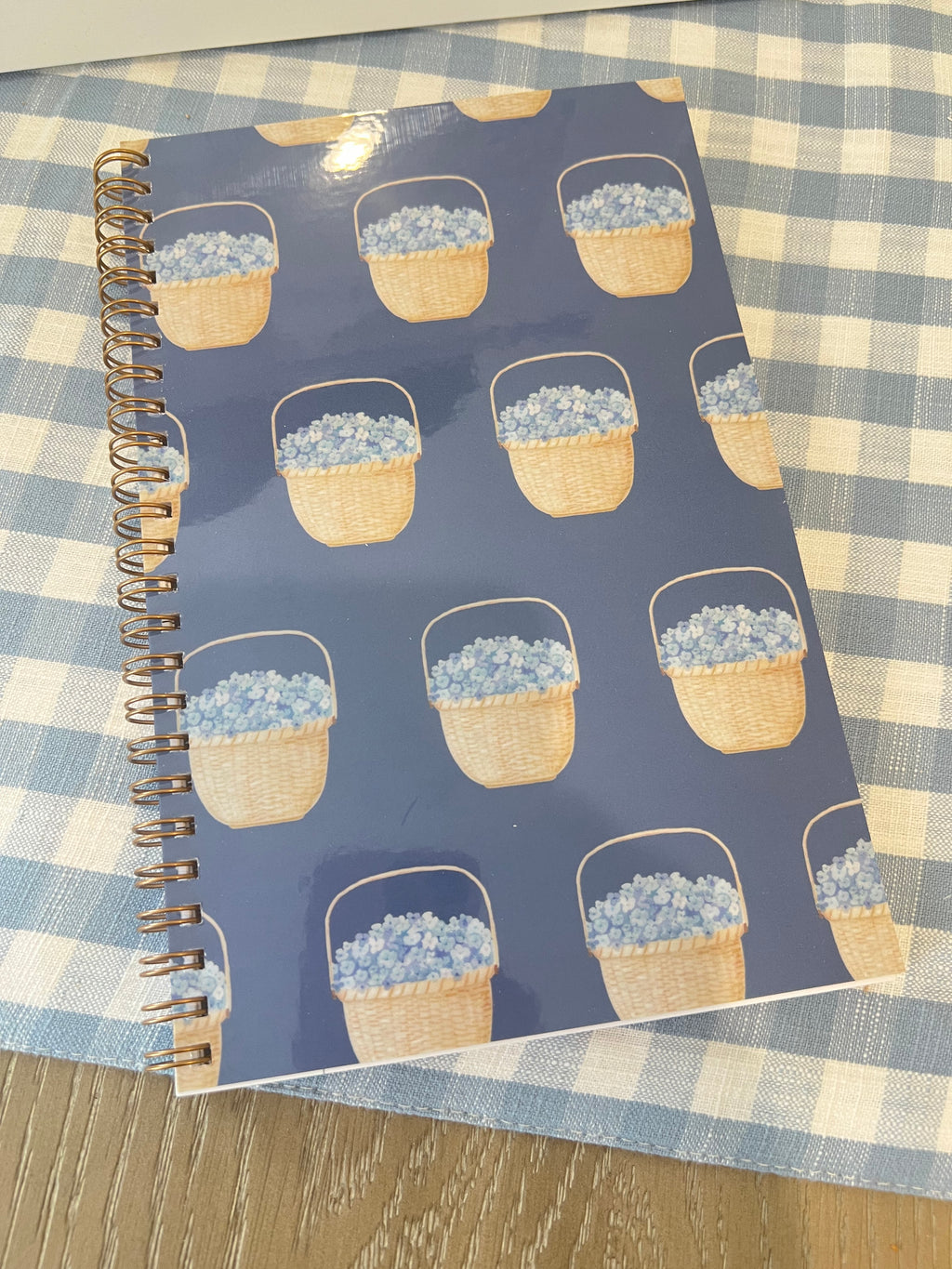 Blue Hydrangea Nantucket Basket Notebook
