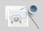 Beach Jeep Cruiser Watercolor Greeting Card