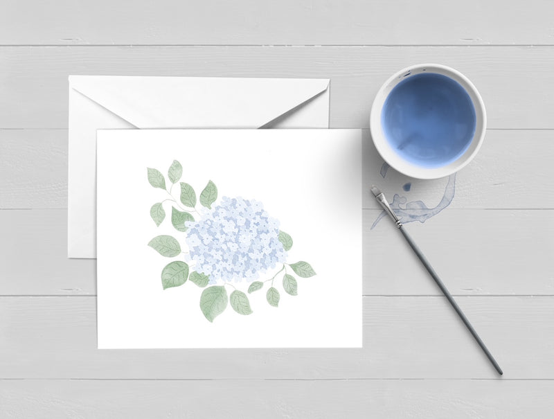 Hydrangea Bloom Watercolor Greeting Card