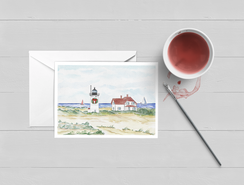 Race Point Lighthouse Provincetown Christmas Greeting Card