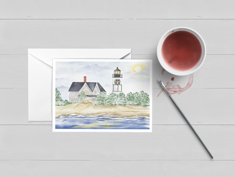 Sandy Neck Lighthouse Christmas Greeting Card