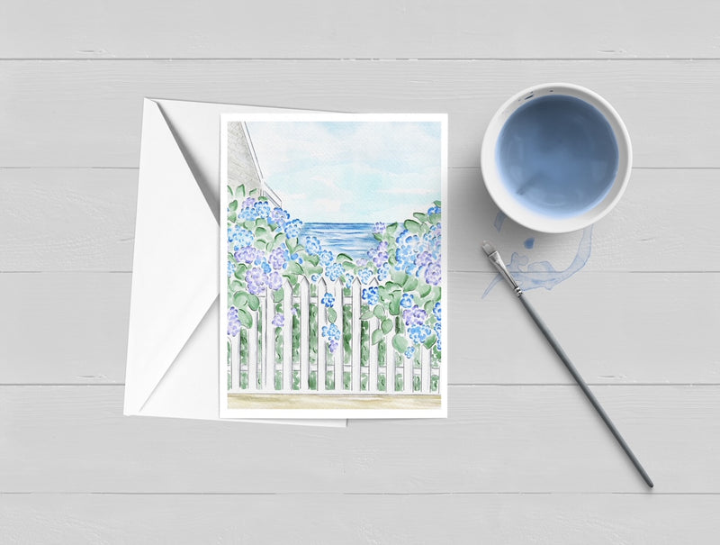 Hydrangea Ocean Views Greeting Card