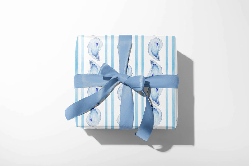 Blue Oyster Watercolor Gift Wrap
