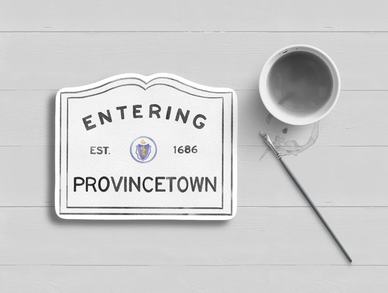Entering Provincetown Cape Cod Sign Sticker