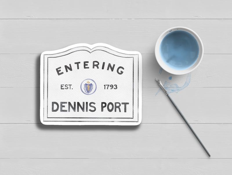 Entering Dennis Port Cape Cod Sign Sticker