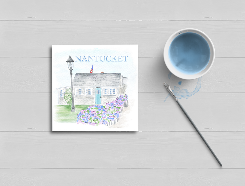 Lydia Cottage Nantucket Watercolor Sticker