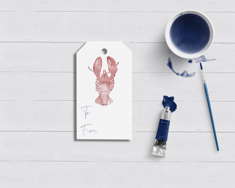 Lobster Watercolor Gift Tag