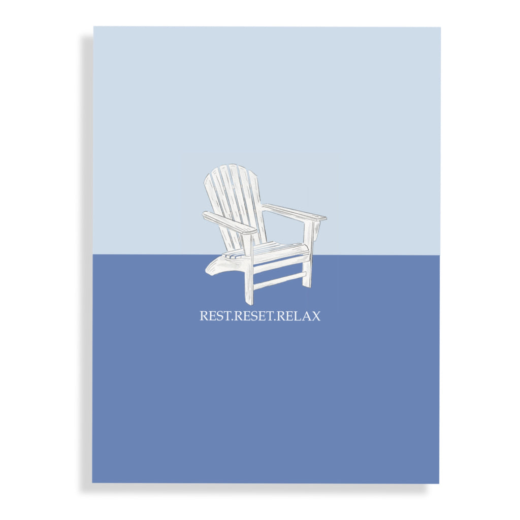 REST.RESET. RELAX ADIRONDACK CHAIR GREETING CARD