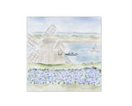 Windmill by the Sea Watercolor Art Print