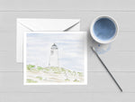 Great Point Lighthouse Nantucket Watercolor Greeting Card