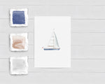 Nautical Sailboat Watercolor Notecard