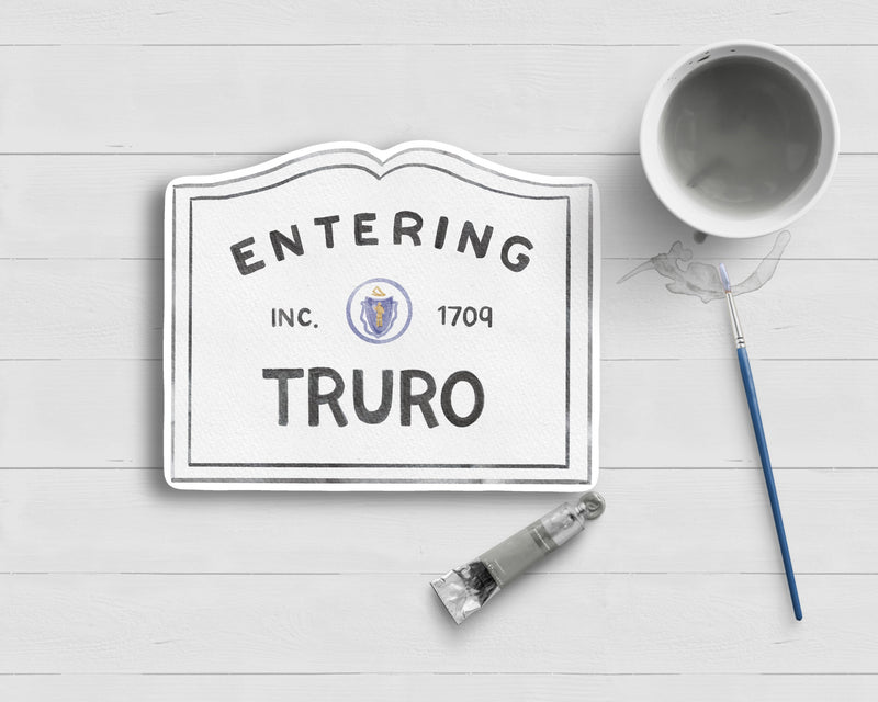 Entering Truro Cape Cod Sign Sticker
