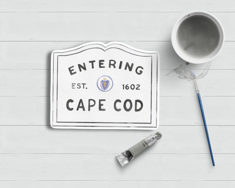 Entering Cape Cod Sign Sticker
