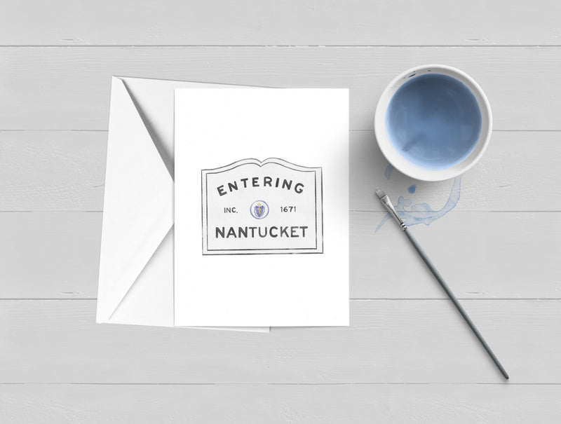 Entering Nantucket, MA Sign Greeting Card