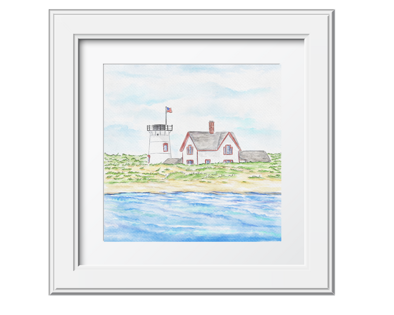 Stage Harbor Lighthouse Chatham, MA Art Print