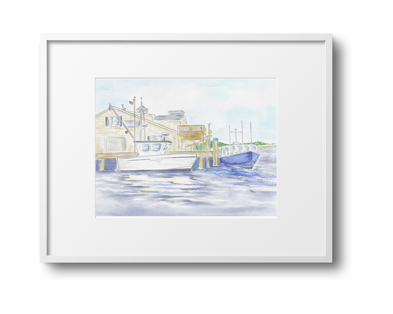 Chatham Fish Pier Boats Art Print
