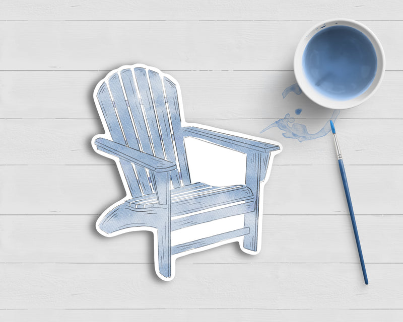 Watercolor blue adirondack chair