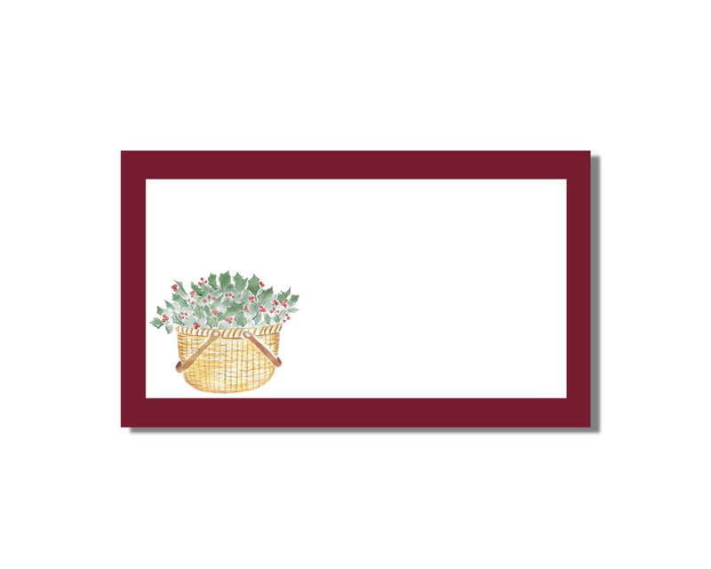 A Holly Jolly Nantucket Basket Place Cards